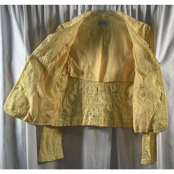 Aspenny Vintage Textured Large Buttons Bell Sleeves Blazer, Yellow, Sz: L, 78-32 - Picture 11 of 15